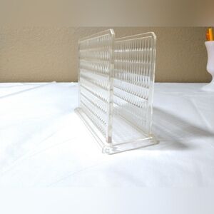 Vintage Arrow Napkin Holder or Letter Holder Acrylic Clear Plastic Made in USA